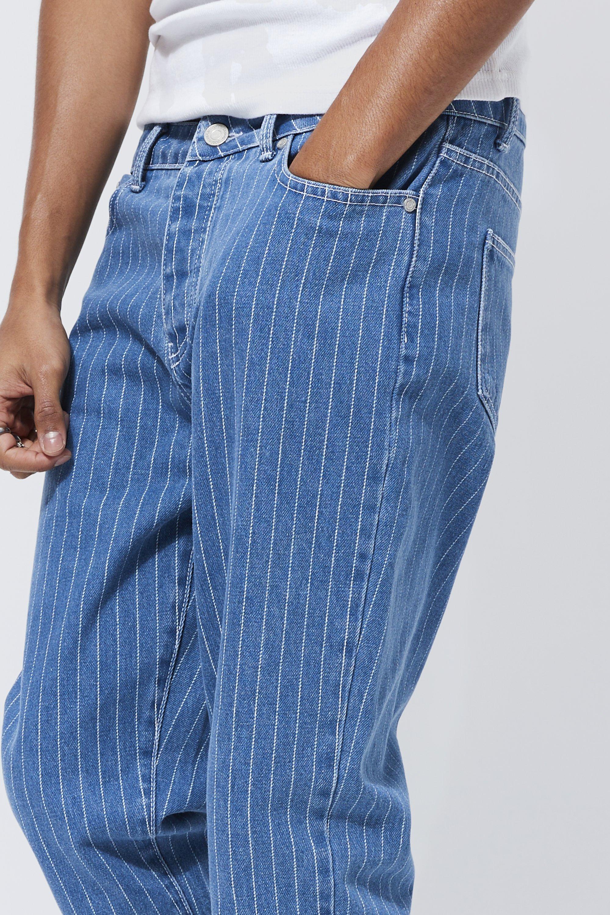 Blue 2025 pinstripe jeans